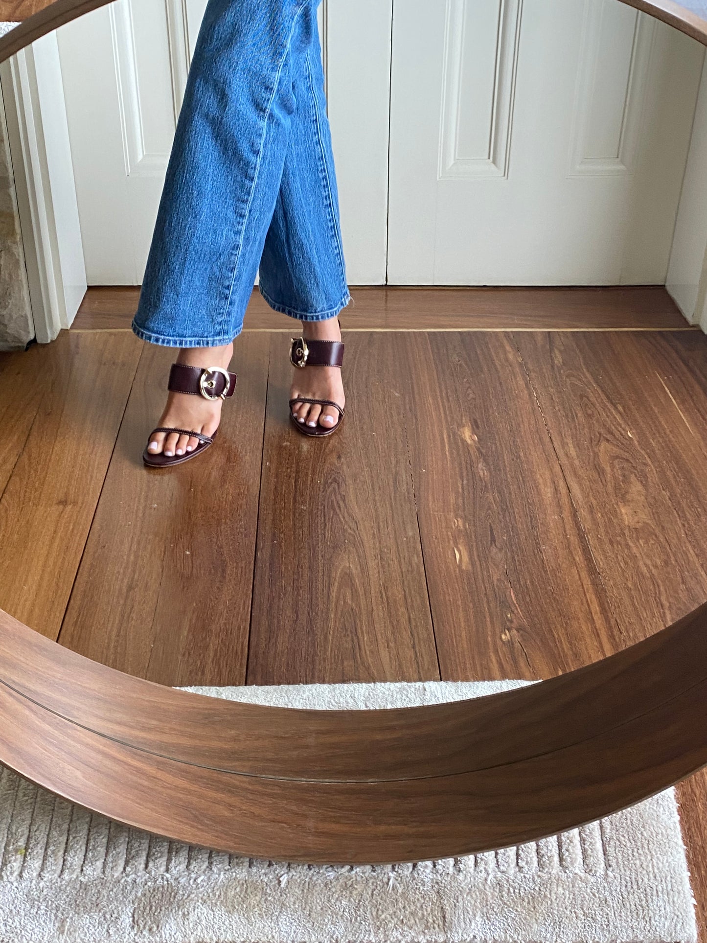 Gucci leather brown mules