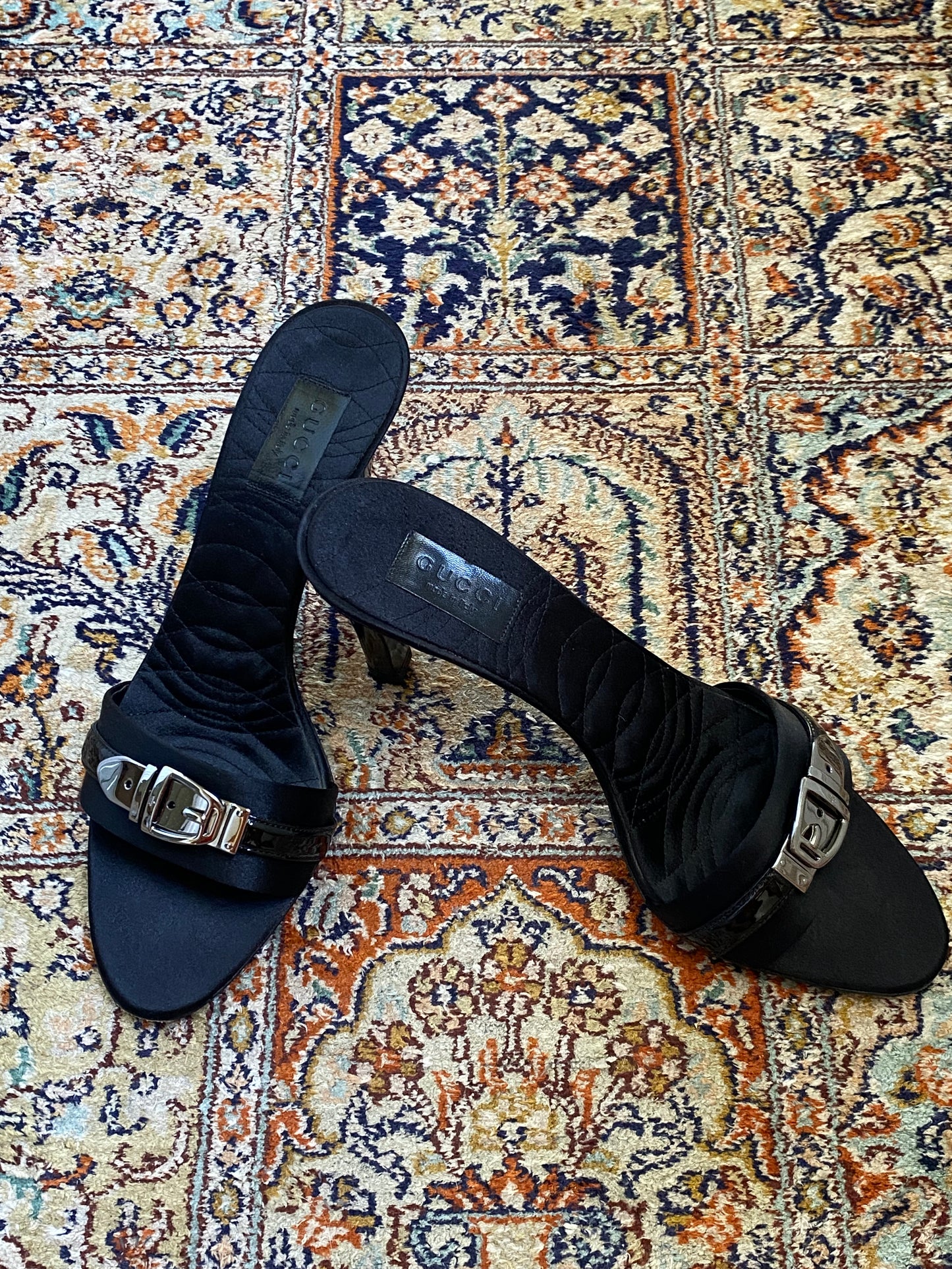 Gucci satin mules