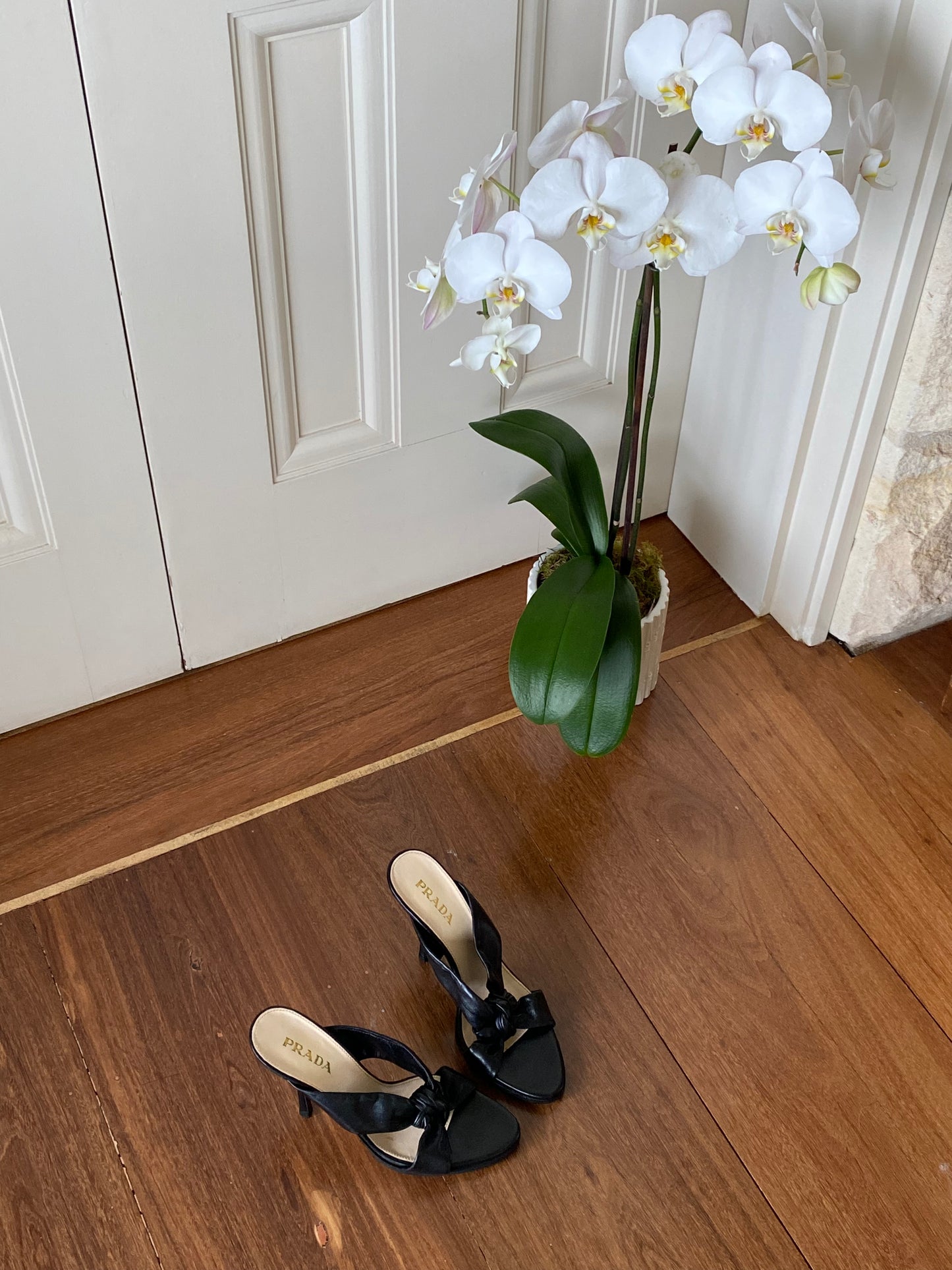 Prada leather knot mules