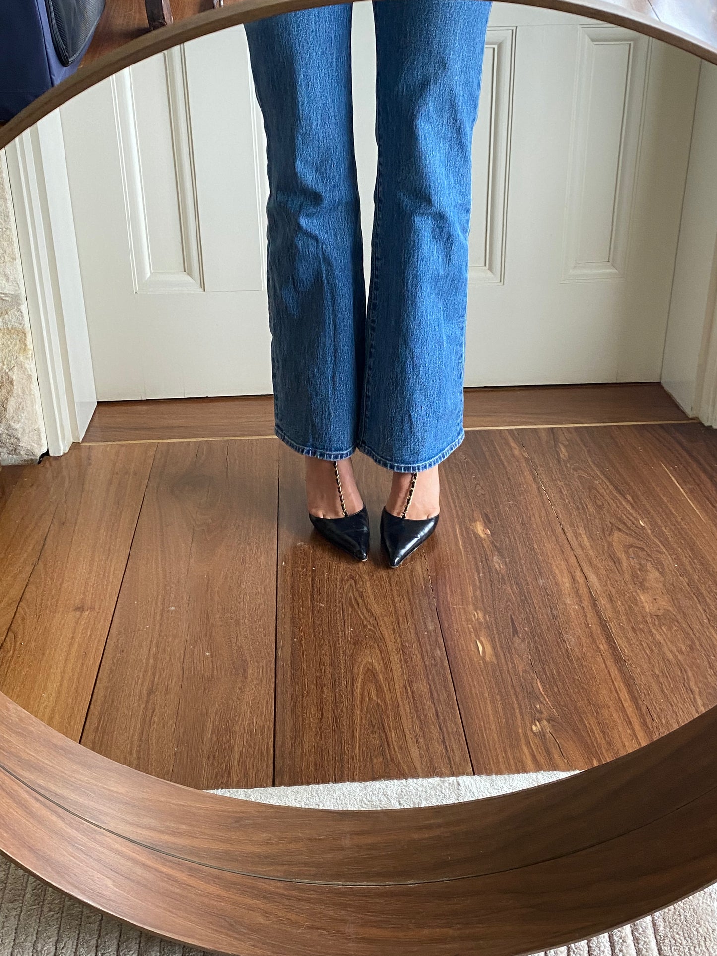 Chanel Chain-Link Accent T-Strap Pumps