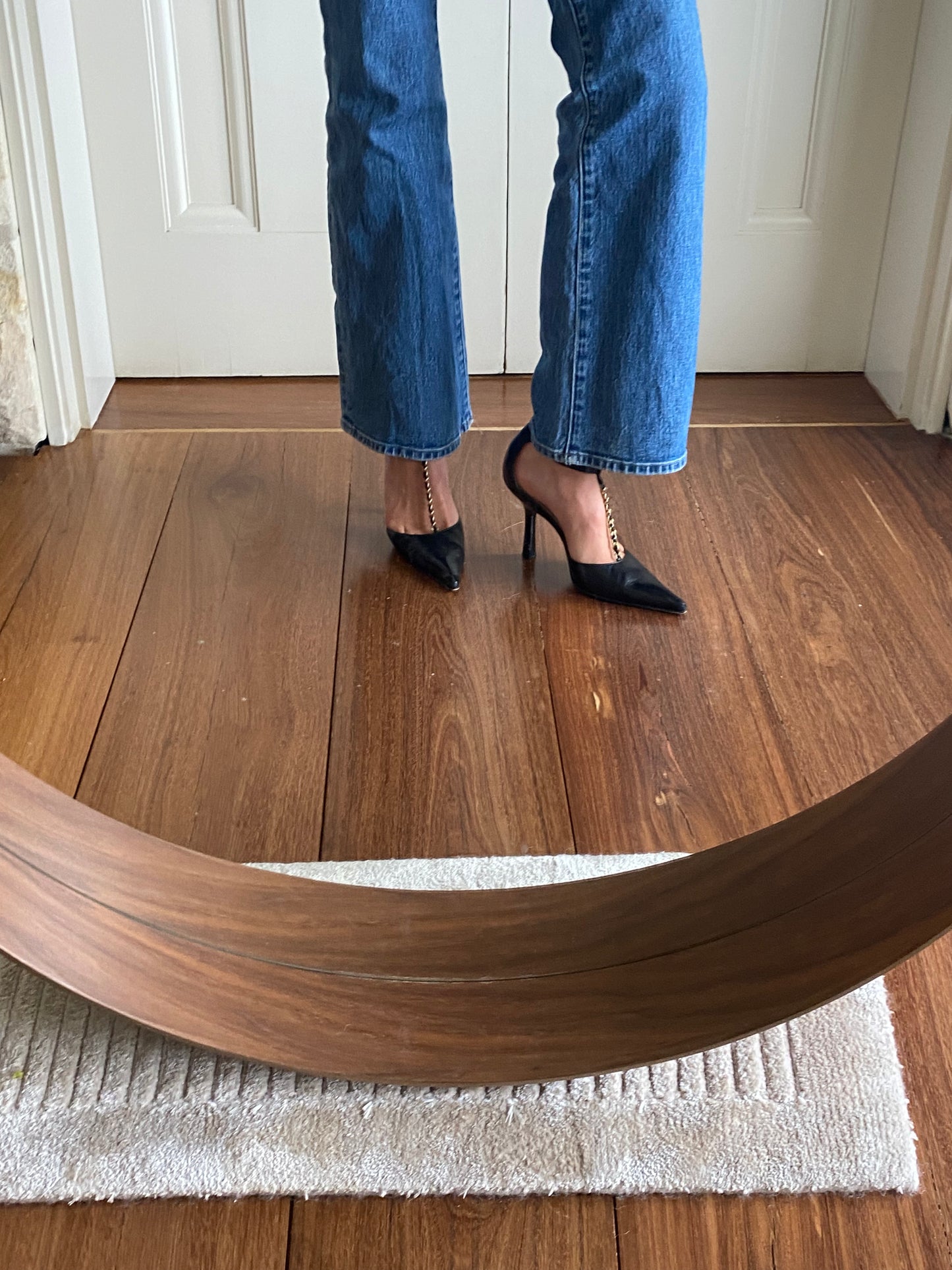 Chanel Chain-Link Accent T-Strap Pumps
