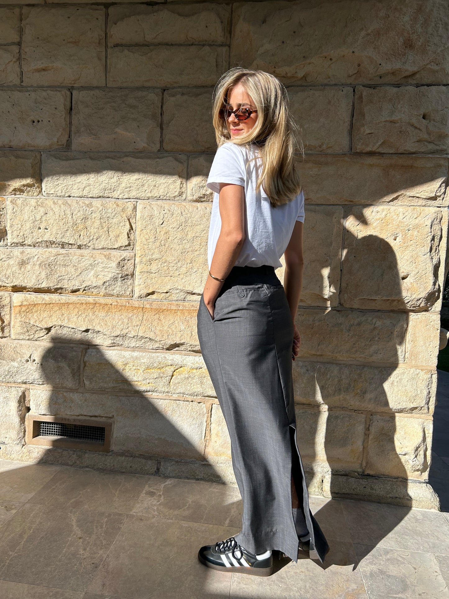 Grey long skirt