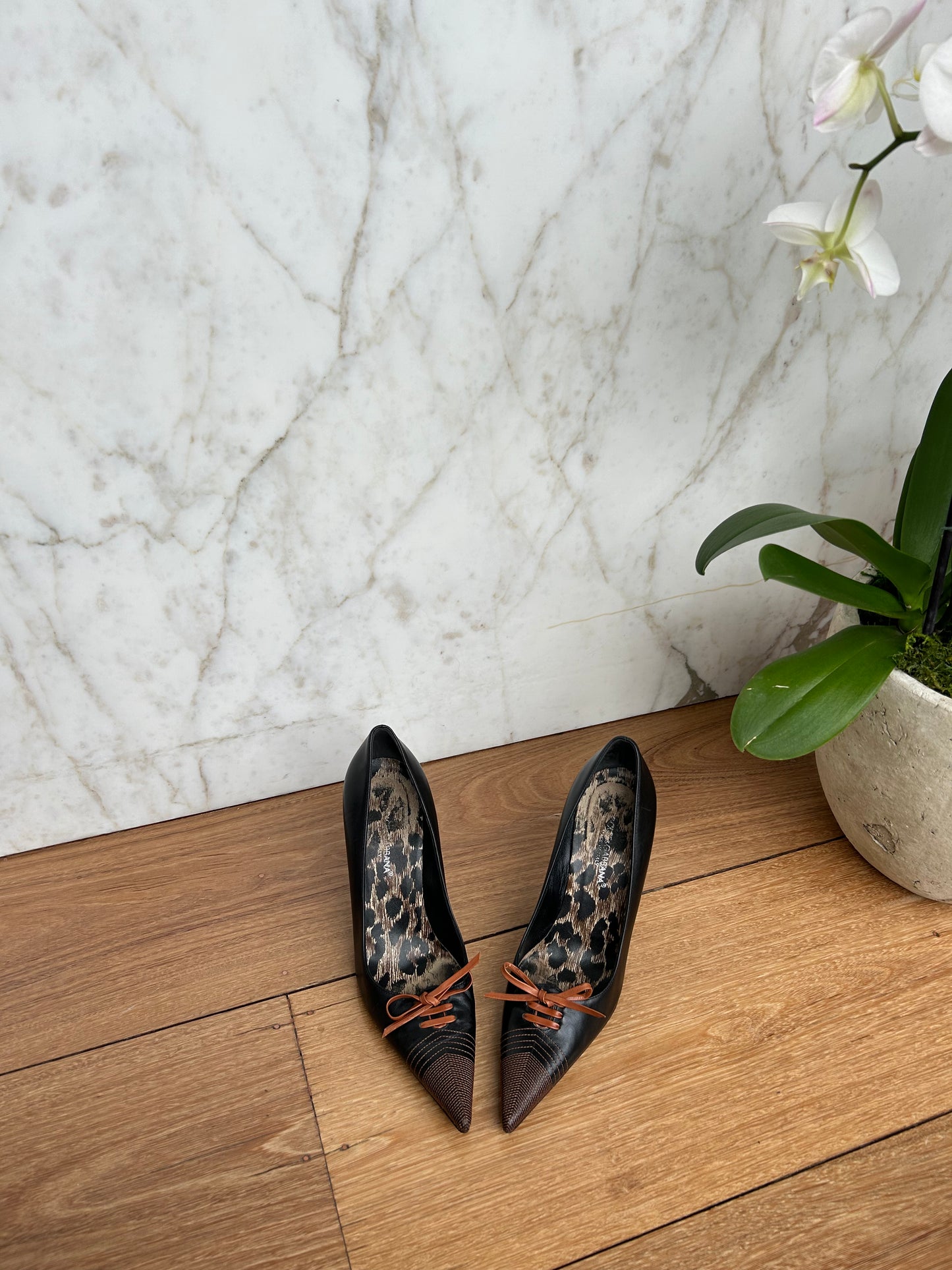 Dolce & Gabbana Leather Print Pumps