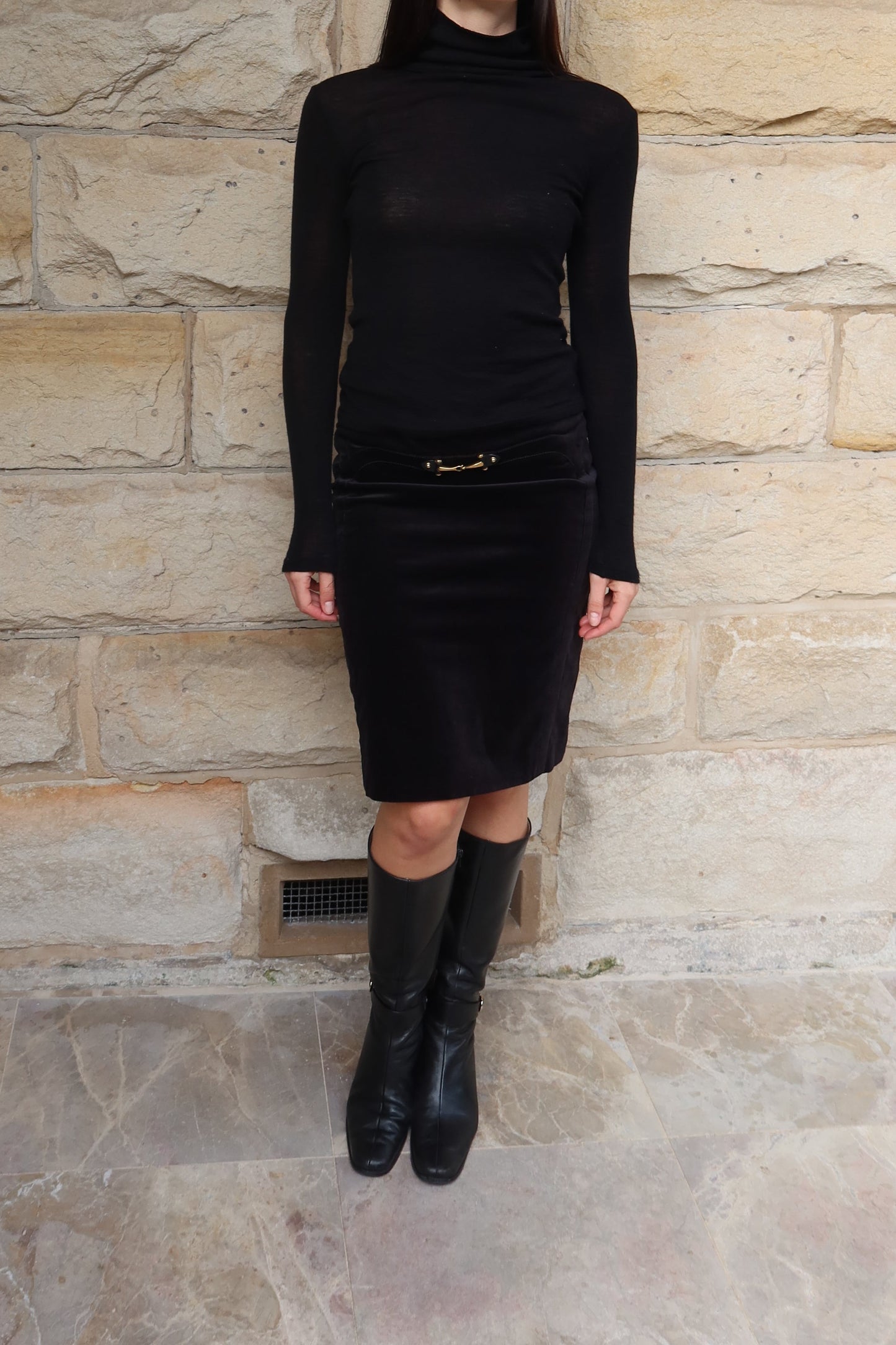 Gucci Suede Knee-Length Skirt