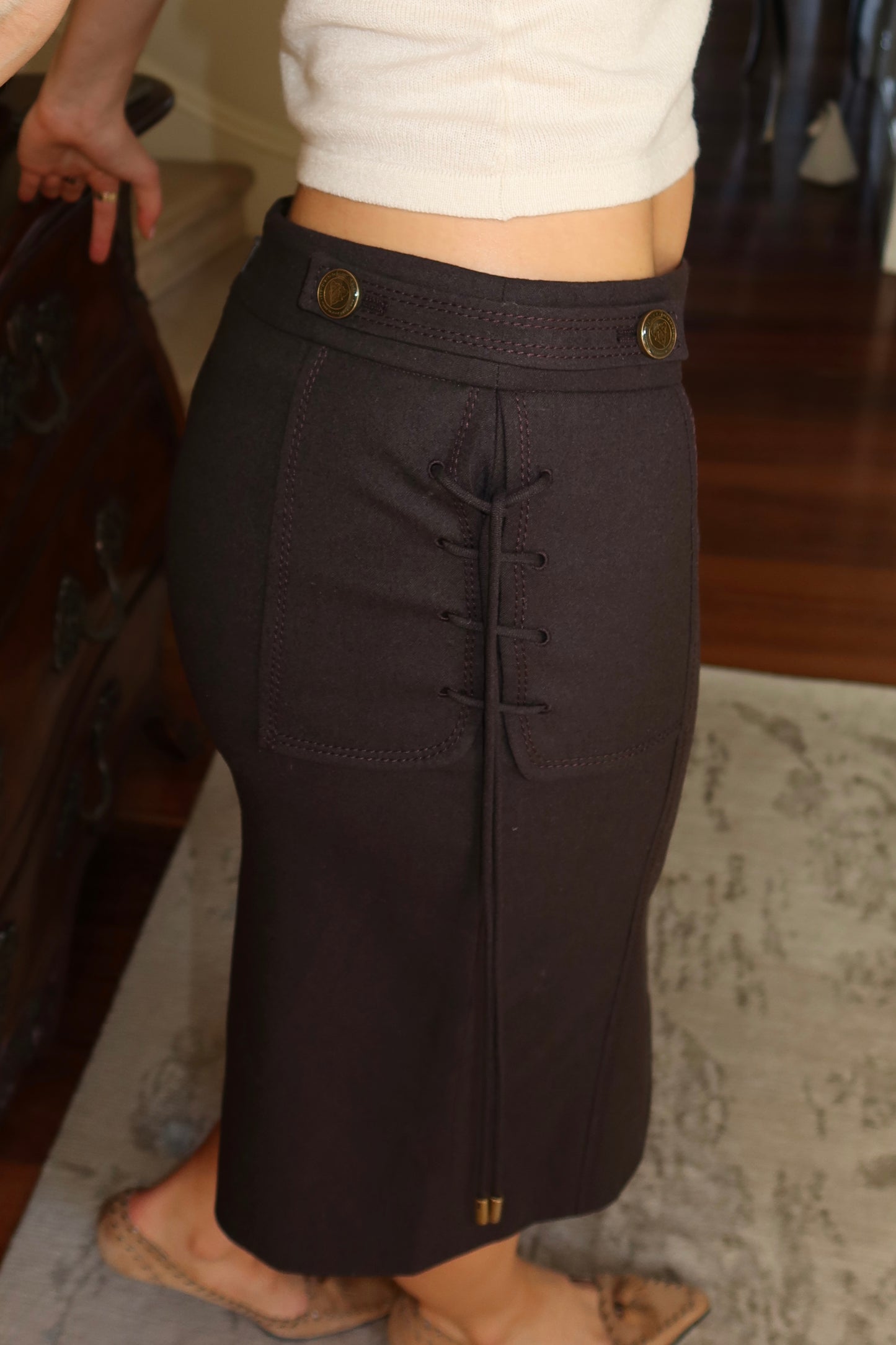 Gucci Wool Midi Skirt