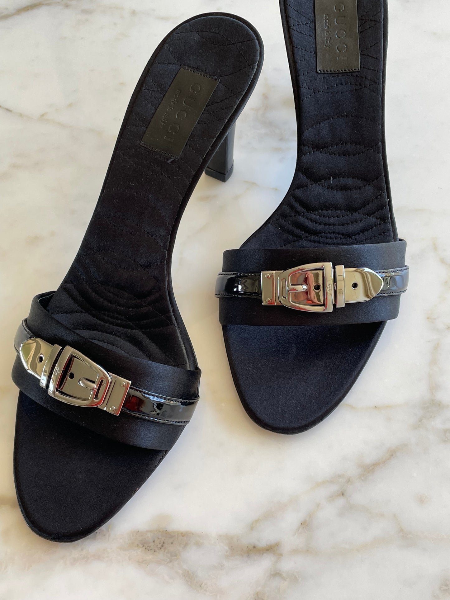 Gucci satin mules