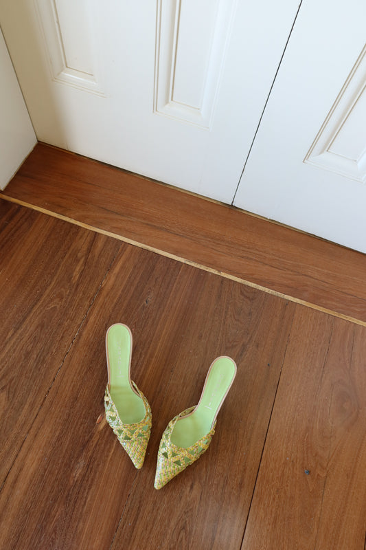 Casadei Leather Patterned Mules