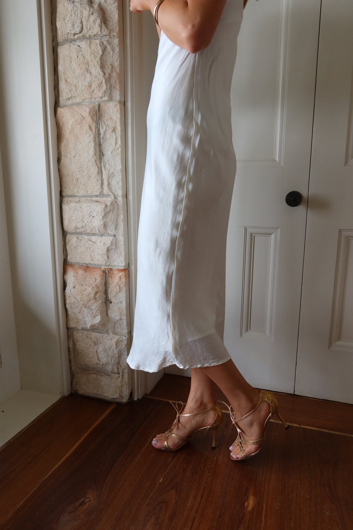 Manolo Blahnik Gold Leather Sandals