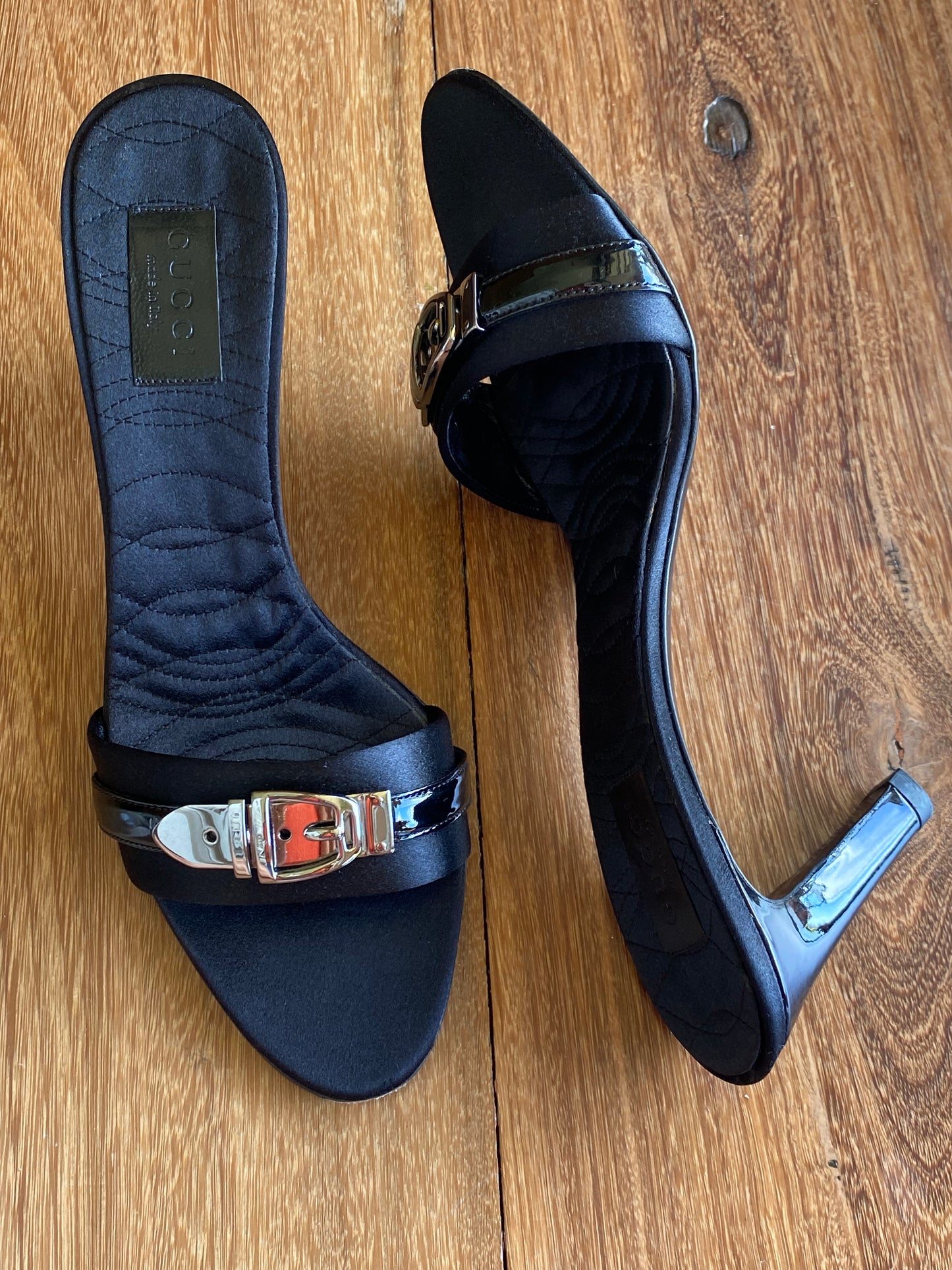 Gucci satin mules