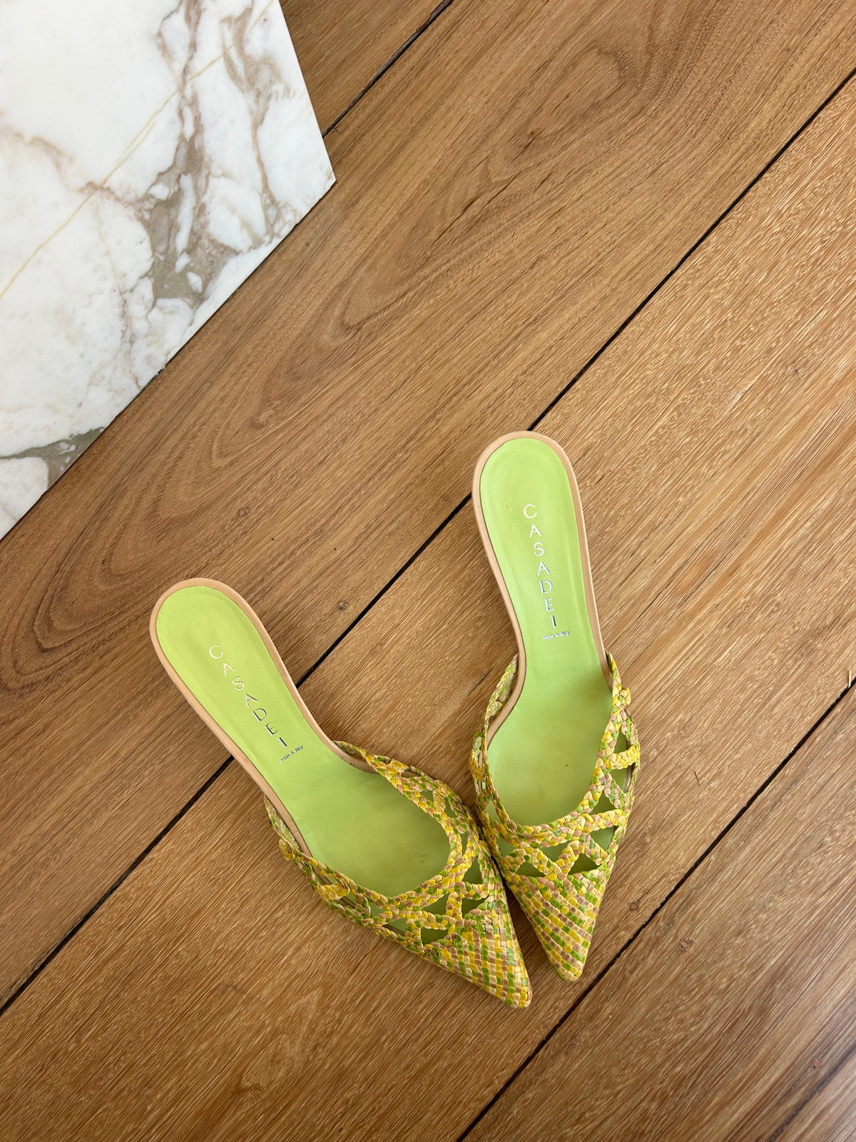 Casadei Leather Patterned Mules